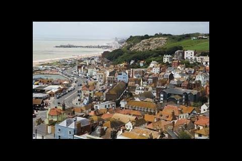 Aerial view of Hastings